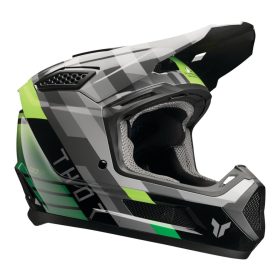 Thor Fleet Camber Cross Bukósisak Fekete Szürke Zöld