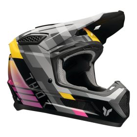   Thor Fleet Camber Cross Bukósisak Fekete Szürke Lila Sárga