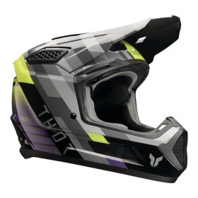 Thor Fleet Camber Cross Bukósisak Fekete Szürke Lila Fluo