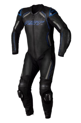 RST S1 CE Bőrruha - Fekete Szürke Kék XS