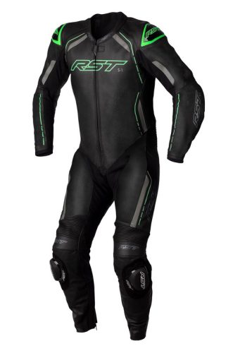 RST S1 CE Bőrruha - Fekete Szürke Zöld XS