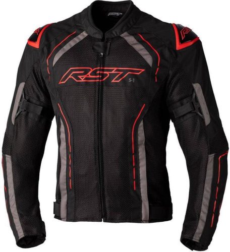 RST S1 Mesh CE Textil kabát - Fekete/Piros 50