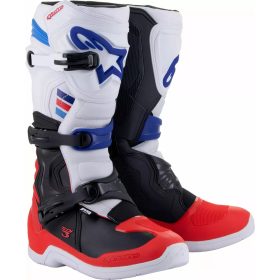 Alpinestars Tech 3 Fehér Piros Cross Csizma