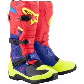 Alpinestars Tech 3 Piros Kék Fluo Cross Csizma