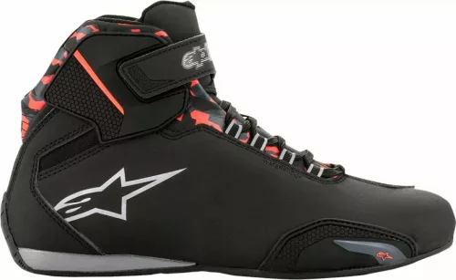 Alpinestars Sektor Vízálló Fekete Piros Szürke Utcai Motoros Cipő Méret:45
