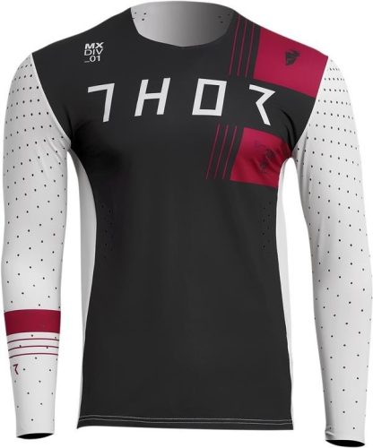 Thor Prime Strike Jersey Fekete Fehér Bordó Cross Mez