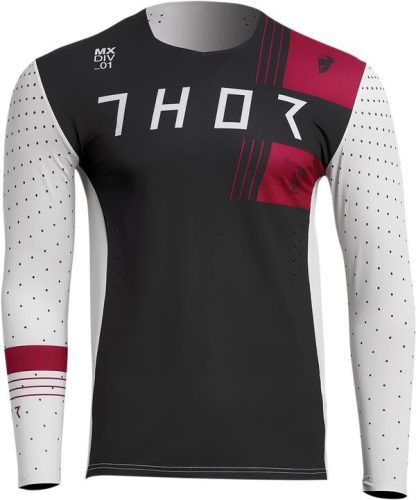 Thor Prime Strike Jersey Fekete Fehér Bordó Cross Mez S