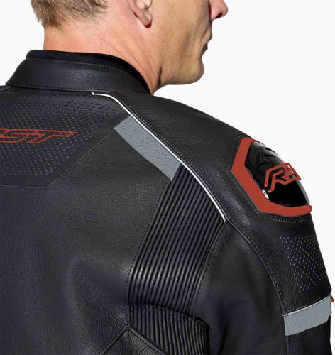 RST S1 D30 Motoros Bőrkabát - Fekete-Piros Méret:2XL