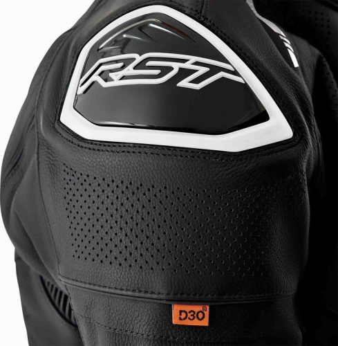 RST S1 D30 Motoros Bőrkabát - Fekete-Fehér Méret:3XL