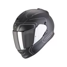 Scorpion Exo-491 West Matt Fekete Silver Zárt Bukósisak