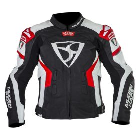   Mugen Race LJ-MNR-1821 Fekete Fehér Piros Motoros Bőrkabát