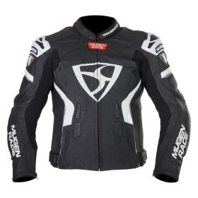 Mugen Race LJ-MNR-1821 Fekete Fehér Motoros Bőrkabát