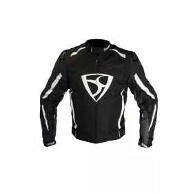 MugenRace MNR-2025 Fekete Fehér Textil Motoros kabát 4XL