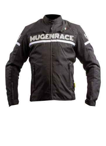 Mugen Race MNR-2033 Fekete Fehér Textil Motoros kabát S