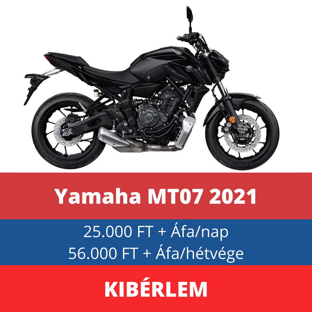 Yamaha MT07 motorbérlés kecskemét